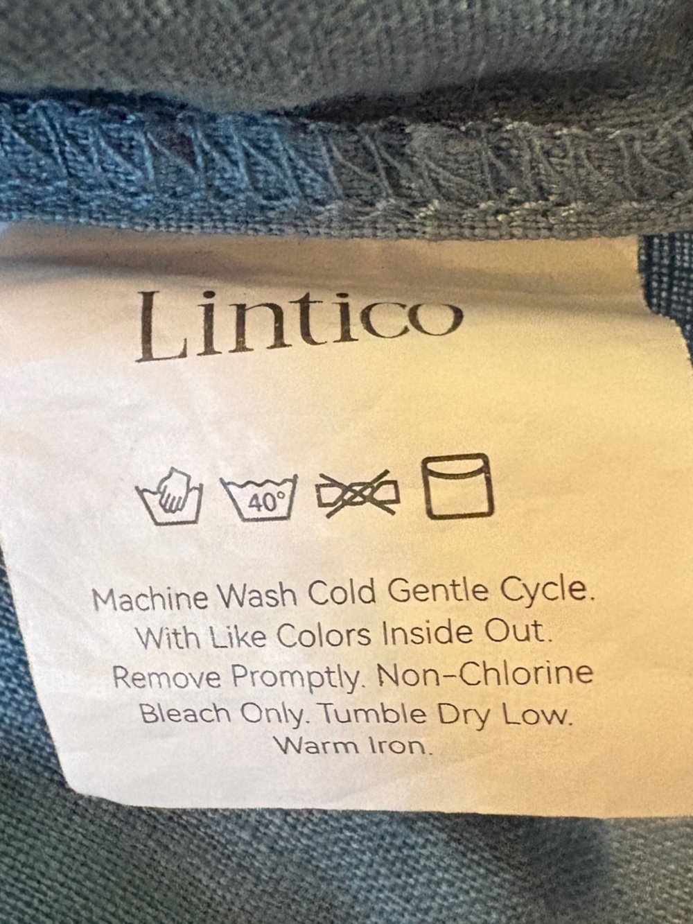 Lintico Women’s Blue 100% Linen V-Neck Cap Sleeve Crop Top FRESSA Size Medium - Picture 5 of 7
